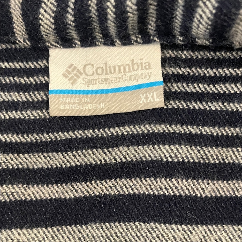 Columbia Striped Navy & Gray Button-Up Shirt Jacket XXL - Picture 2 of 16